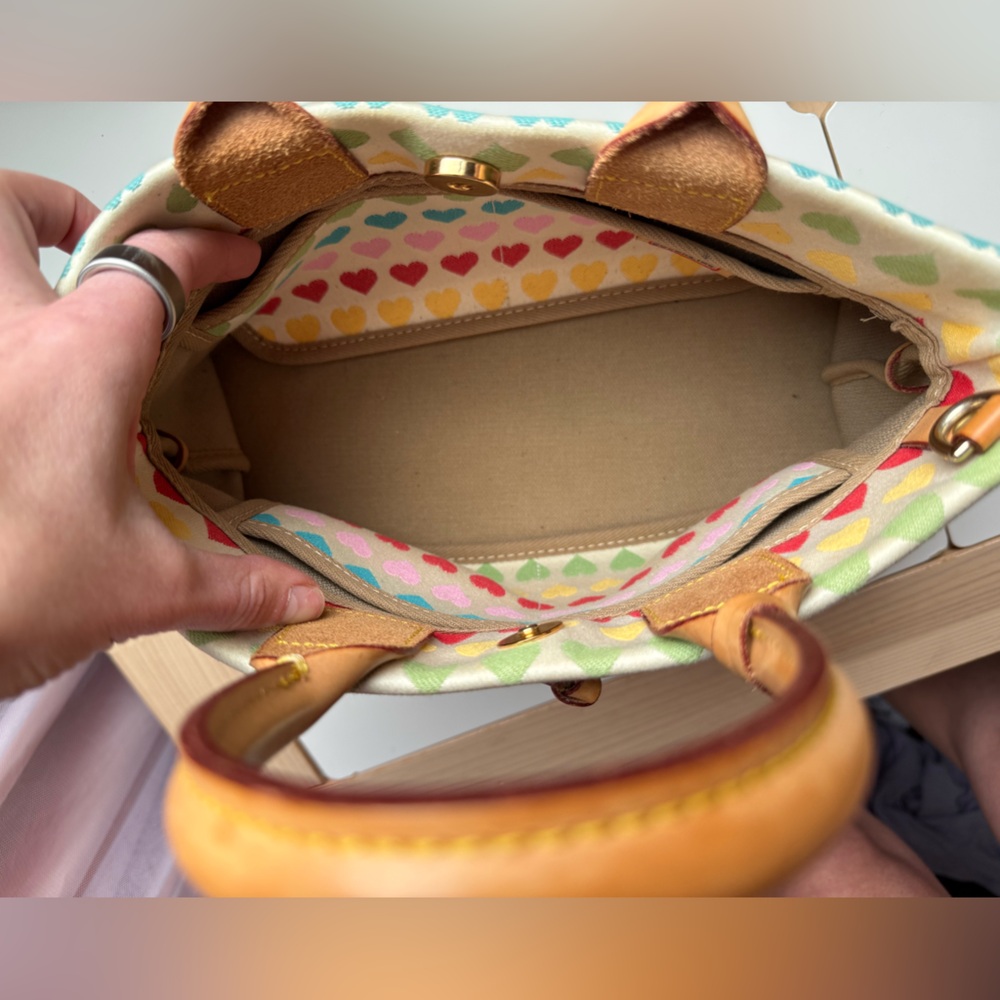 VINTAGE Dooney & Bourke Hearts Canvas Satchel EARLY 2000s Y2K authentic - Picture 5 of 12